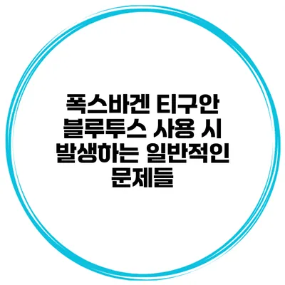 폭스바겐 티구안 블루투스 사용 시 발생하는 일반적인 문제들